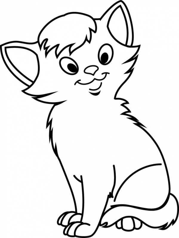 Раскраска два котенка для детей