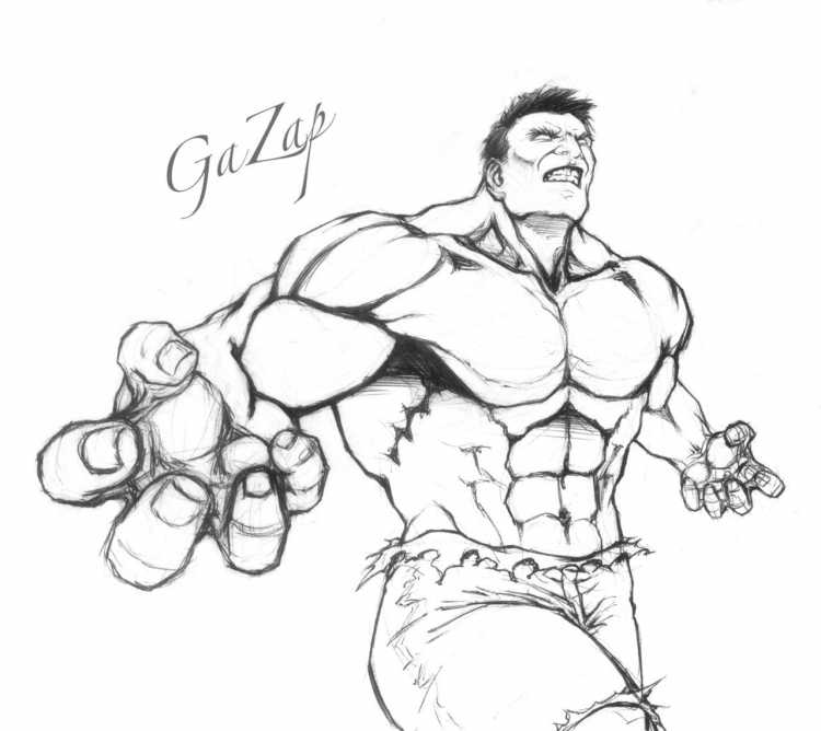 Раскраска Марвел Халк