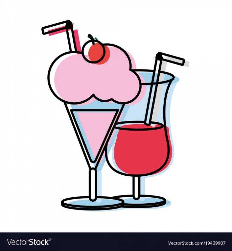 Раскраска стакан с трубочкой