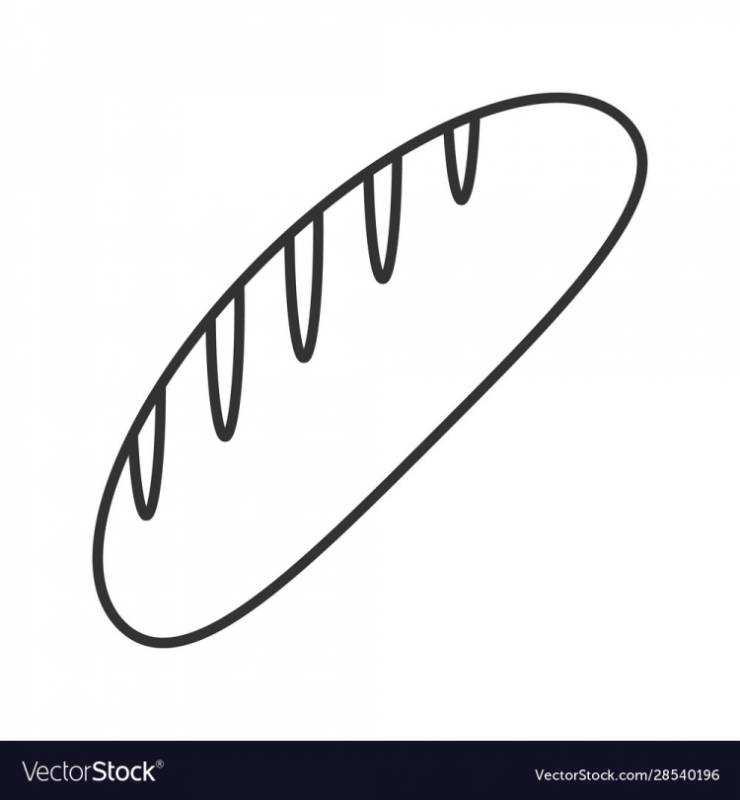 Батон раскраска для детей