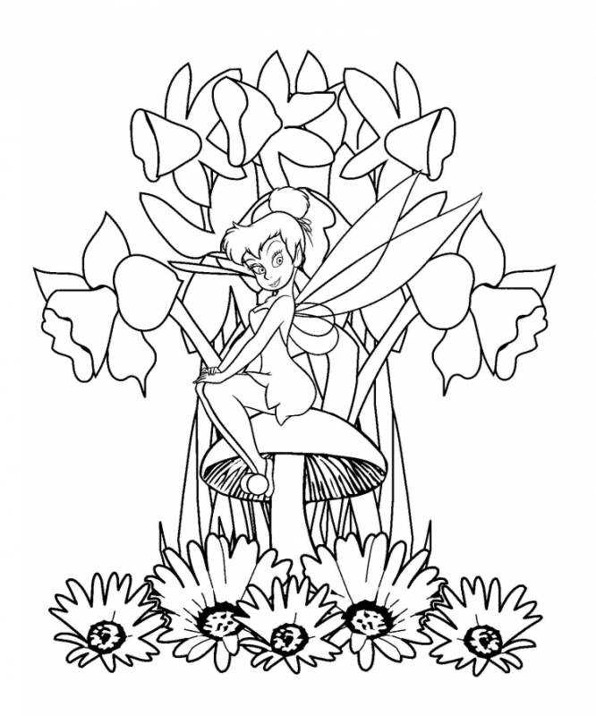 Раскраски по сказкам Андерсена Дюймовочка