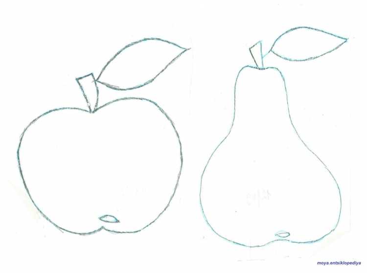 Рисунок яблоко для раскрашивания