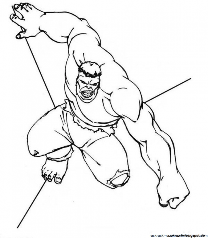 Герои Марвел раскраска Халк