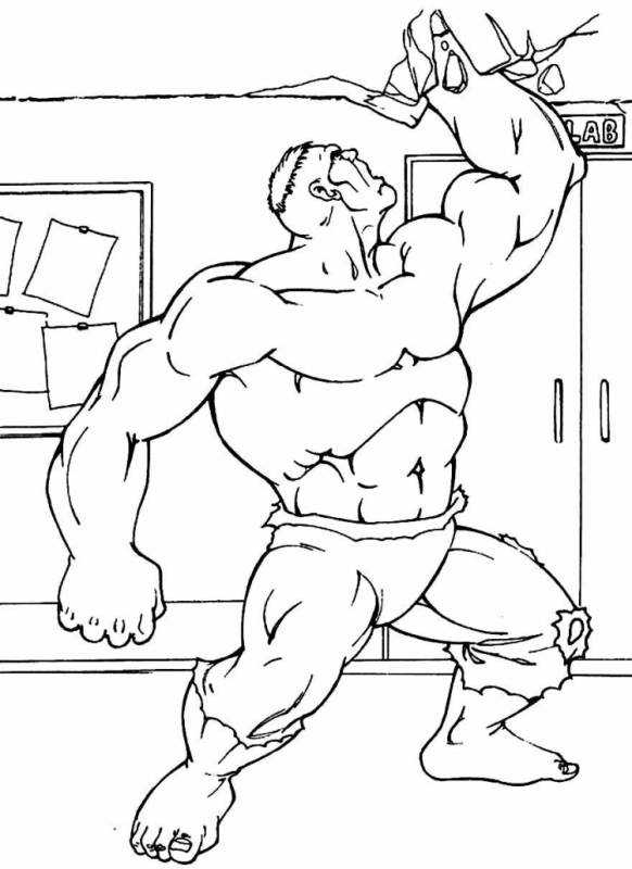 Раскраски Марвел красный Халк