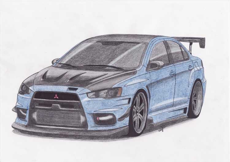 Mitsubishi Lancer Evolution x карандаш