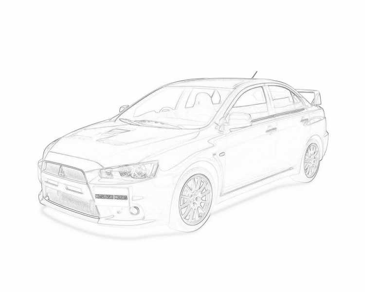 Нарисовать Митсубиси Лансер 10