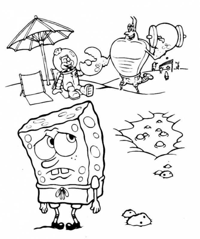 Раскраски из мультфильма Спанч Боб