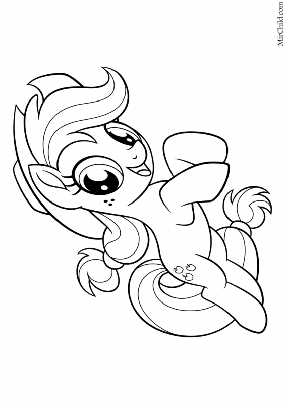 Эпплджек пони раскраска