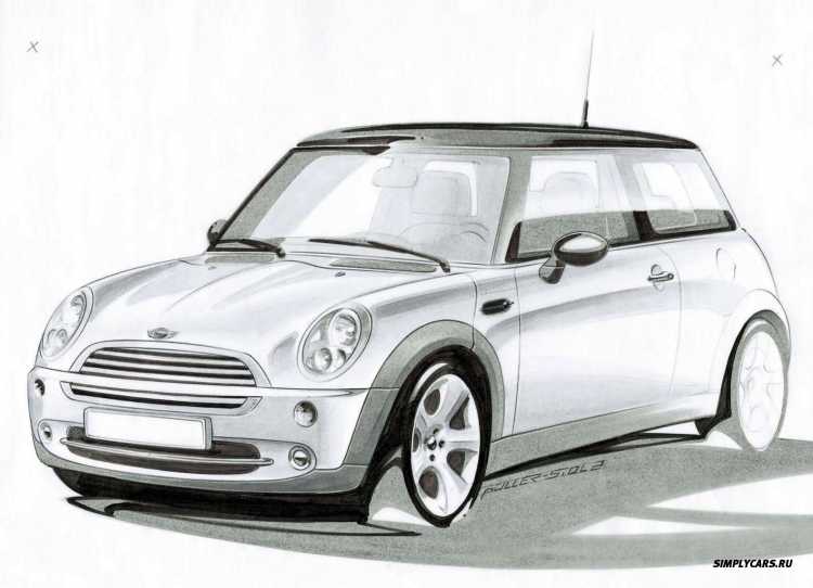 Мини Купер кабриолет раскраска
