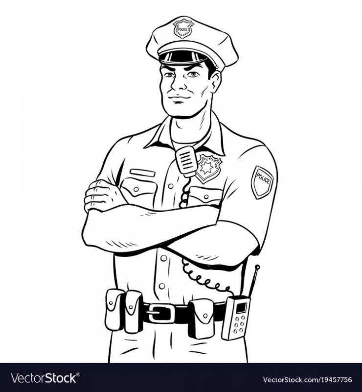 Полиция для раскрашивания для детей