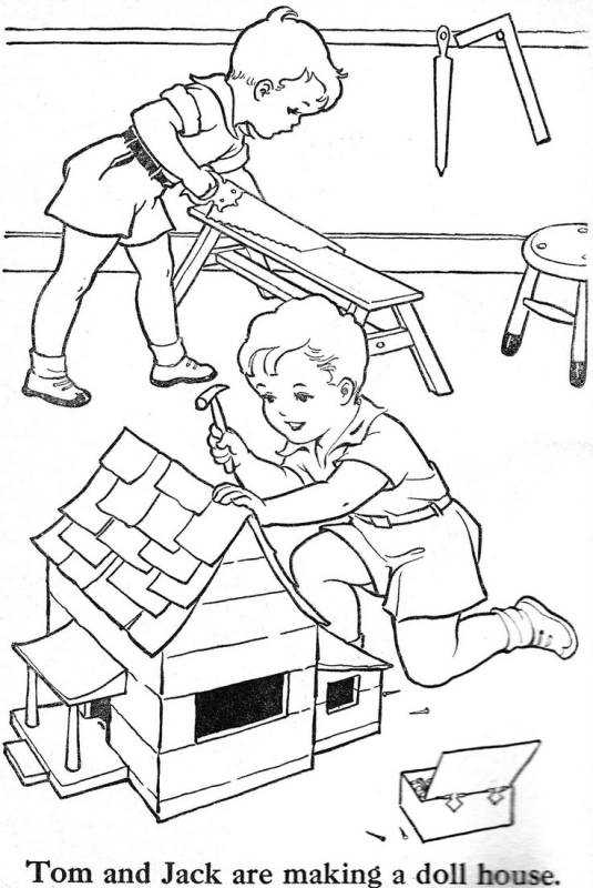 Труд людей осенью раскраска