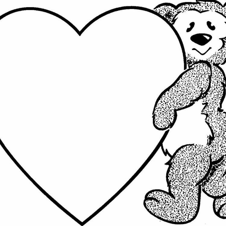 Раскраска Медвежонок с сердечком