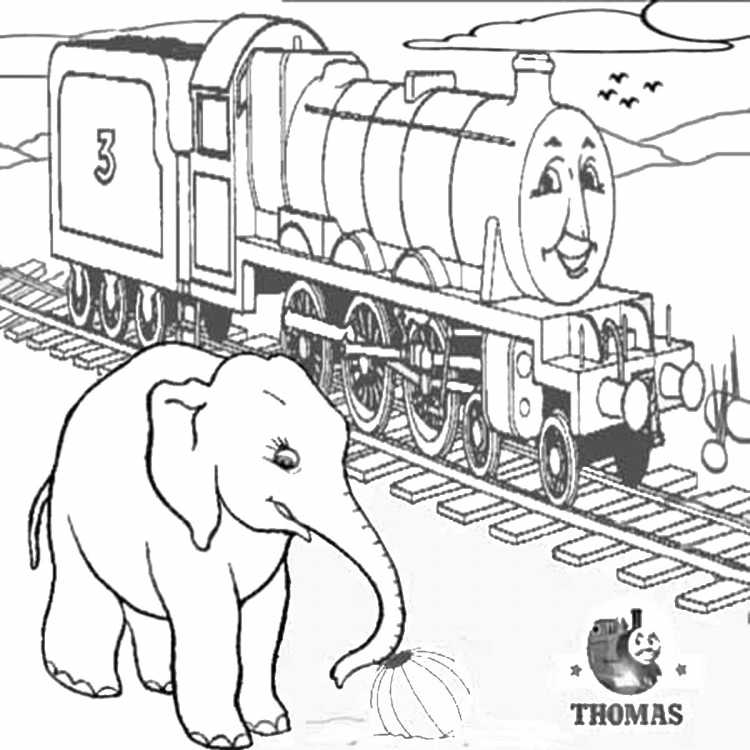 Паровозик Томас раскраска