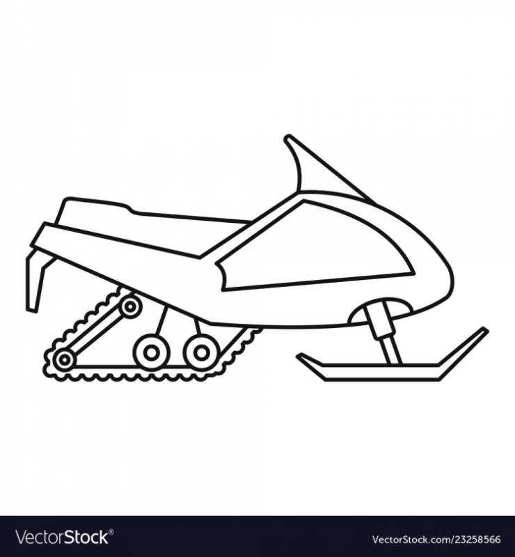 Рисуем снегоход с ребенком