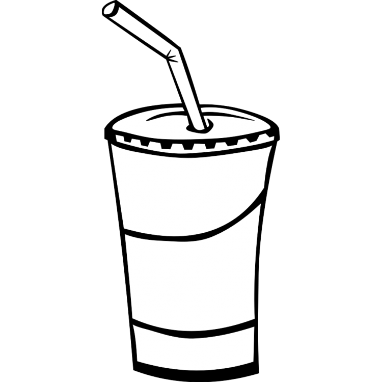 Раскраска коктейль с трубочкой и крышкой