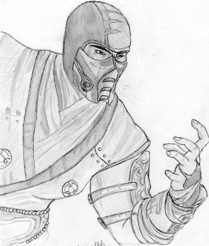 Скорпион Mortal Kombat нарисовать