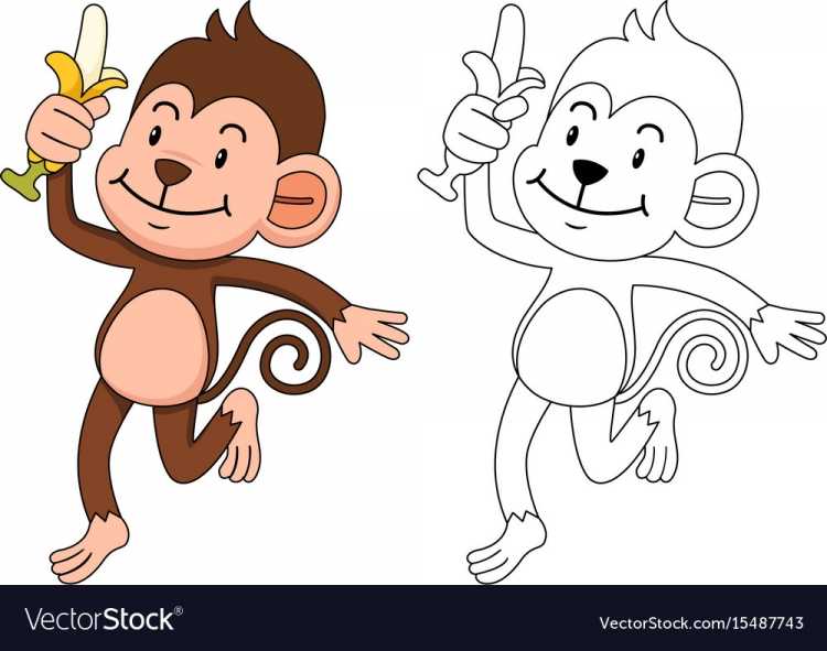 Шимпанзе раскраска