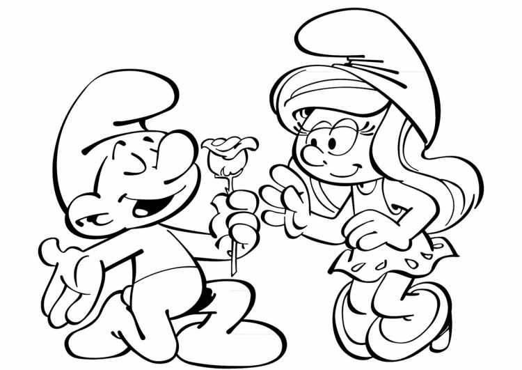 Крупные раскраски Смурфетта