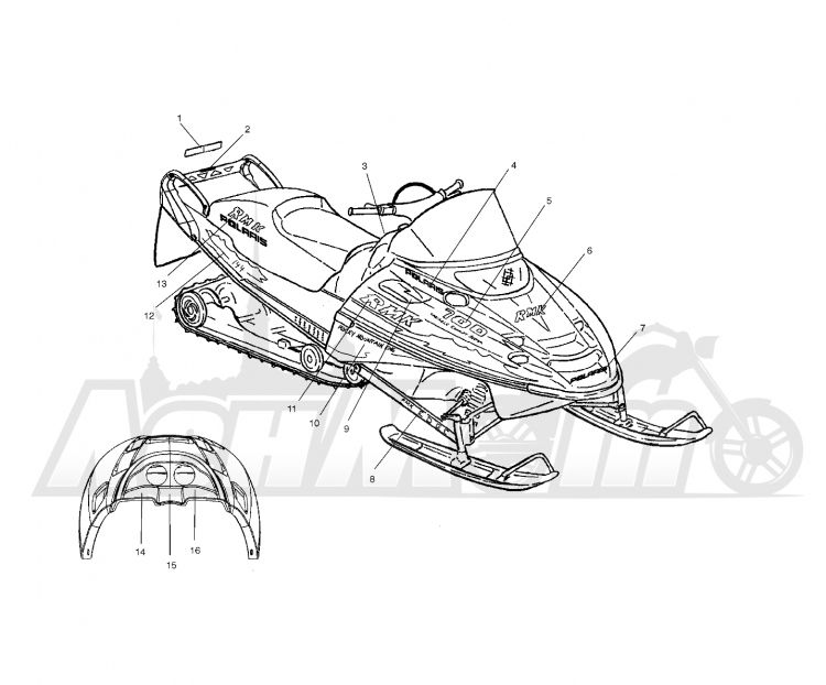 Снегоход векторный