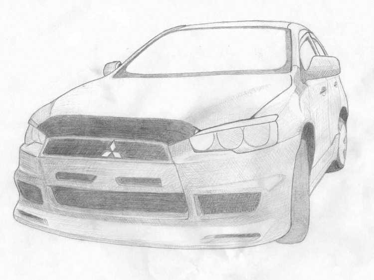 Mitsubishi Lancer Evolution x карандаш