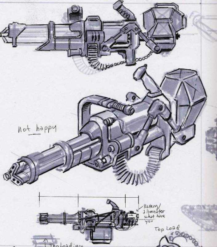 Пулемет Миниган чертеж