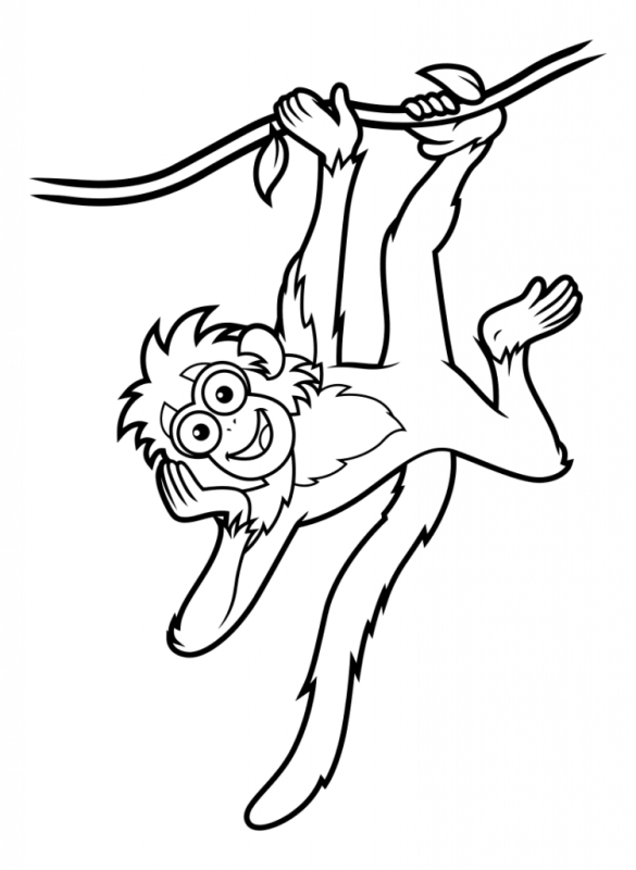 Обезьяна раскраска для детей