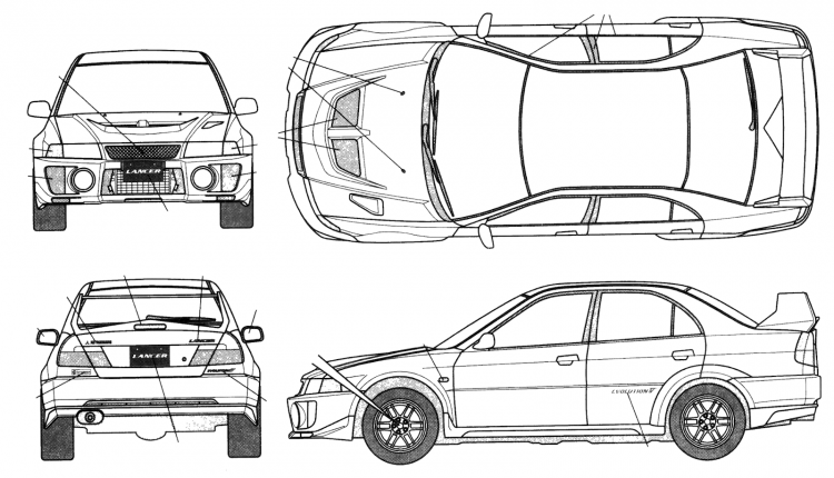Mitsubishi EVO 10 Blueprint