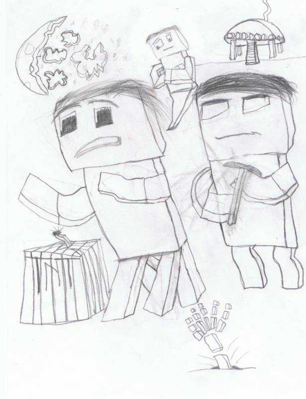 Раскраски майнкрафт ХЕРОБРИН