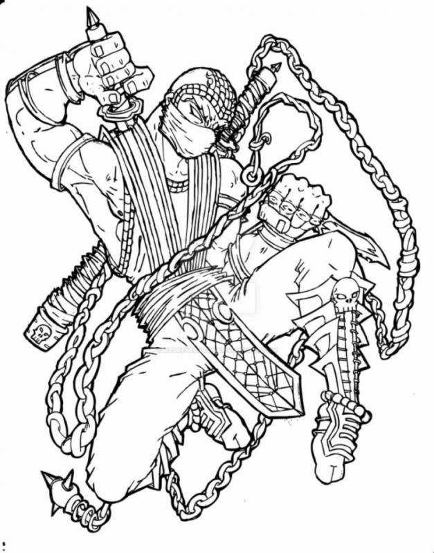 Раскраски мортал комбат Кано