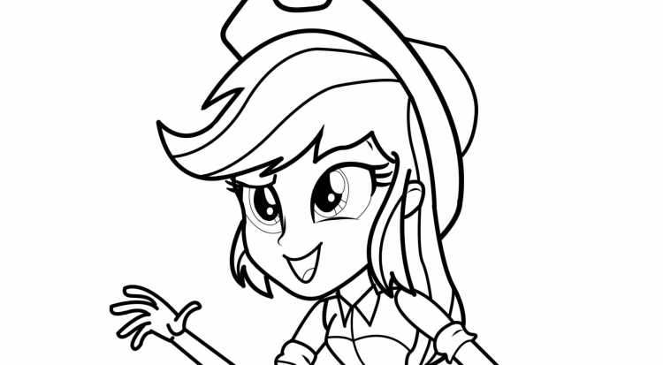 Эквестрия герлз Эпплджек раскраска