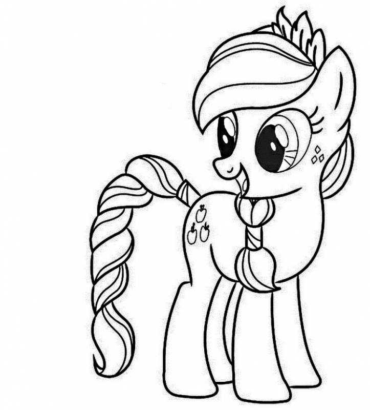 Раскраска милая пони эпл Джек