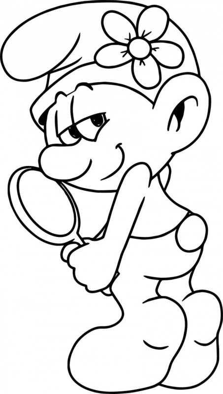 Смурфики раскраска Смурфетта