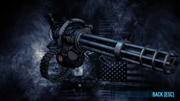 M134 Minigun Калибр на белом фоне