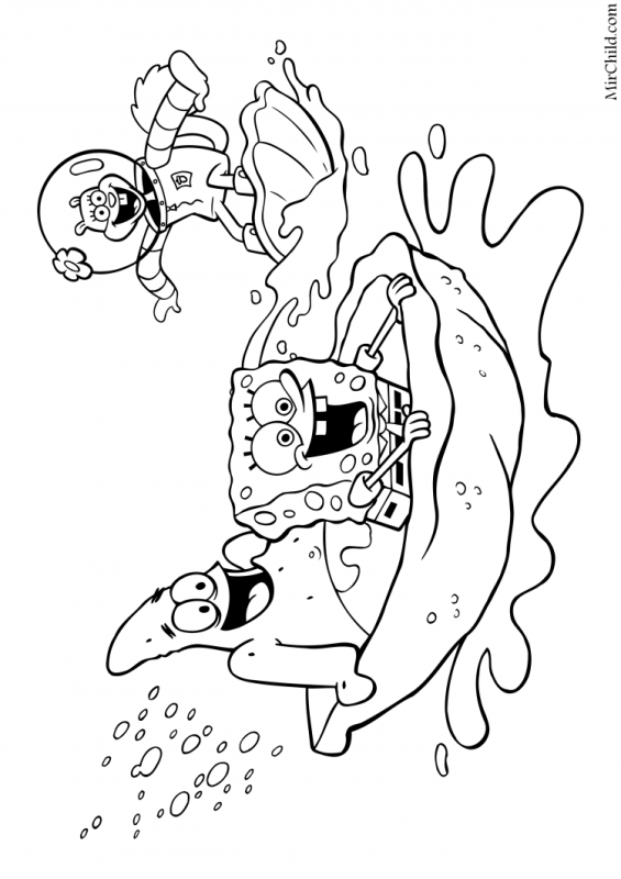 Губка Боб квадратные штаны раскраска планктон