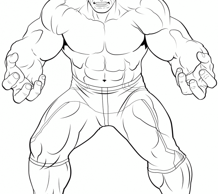 Раскраска Супергерои Марвел Халк