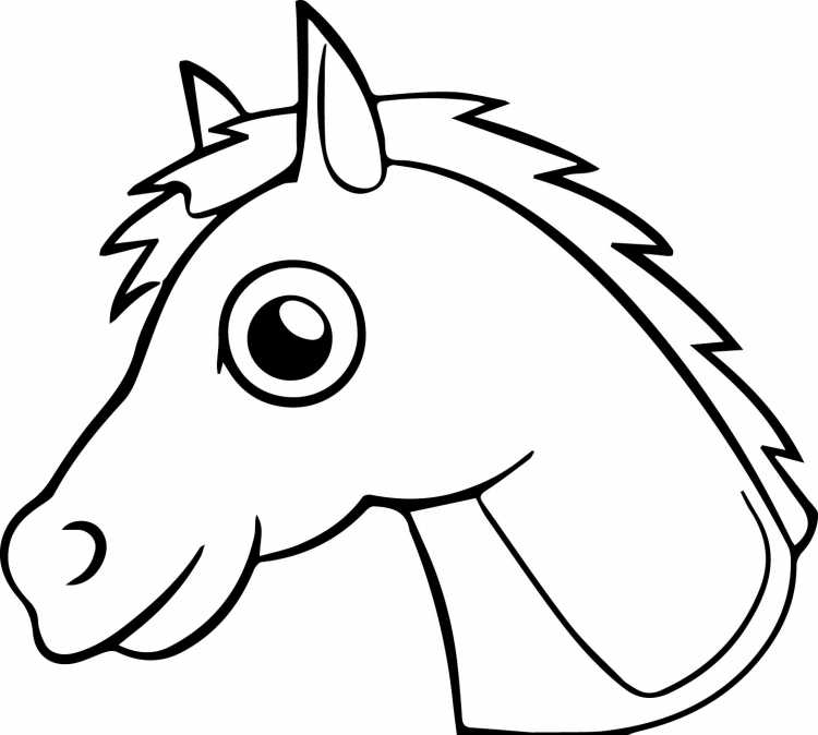 Раскраска лошадь с красивой гривой