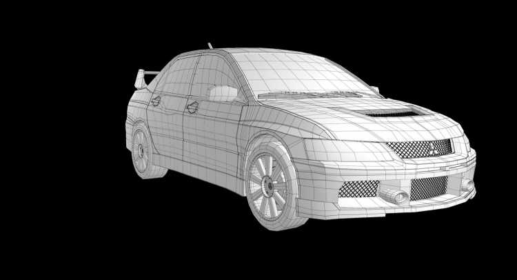 Митсубиси Лансер Эво 10 из бумаги развертка