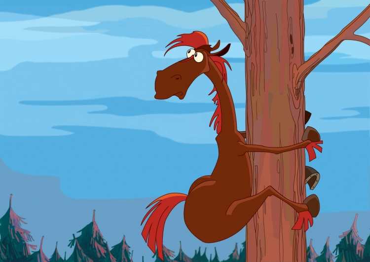 Раскраска лошадь на дыбах