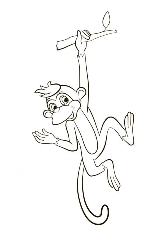 Обезьянка раскраска для детей