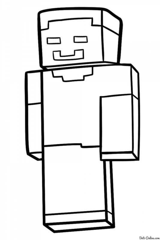 Стив из МАЙНКРАФТА раскраска