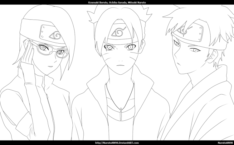 Раскраска Мицуки и Сарада