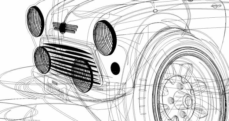 Mini Cooper 1971 рисунок