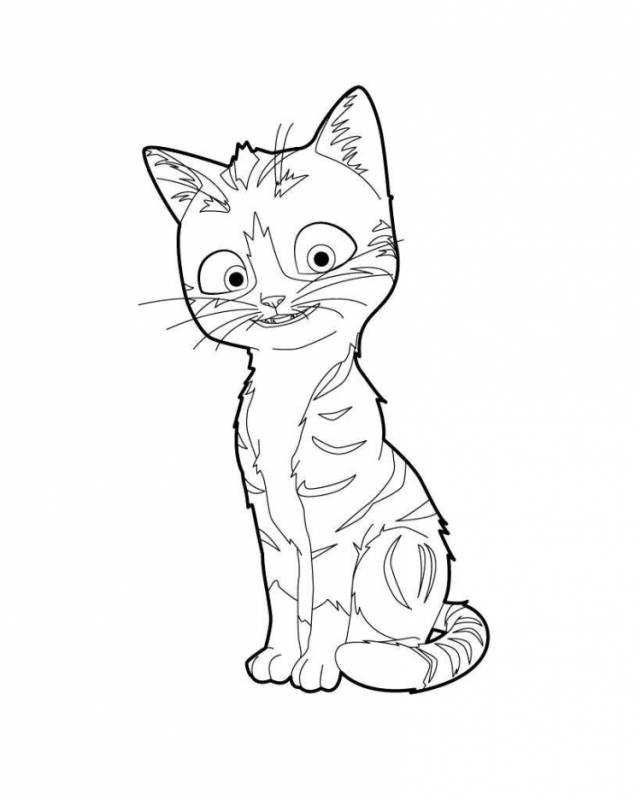 Раскраски Каваи кот Пушин