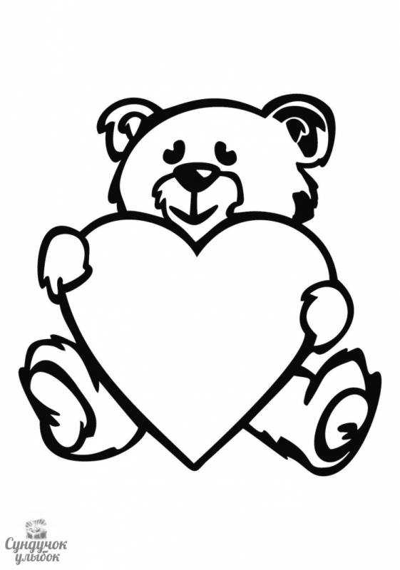 Маленькие рисуночки Медвежонок с сердечком