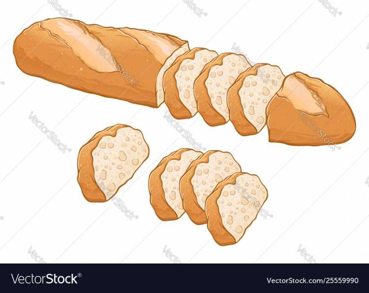 Рисование нарезки батона