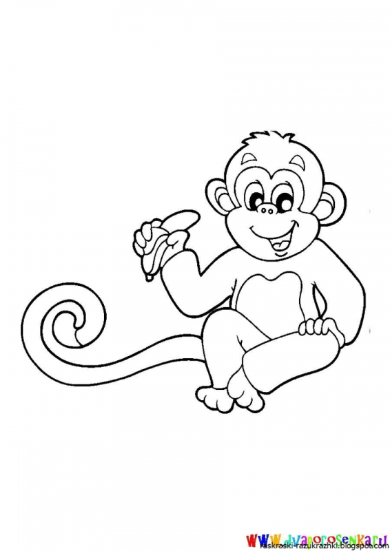 Обезьяна раскраска