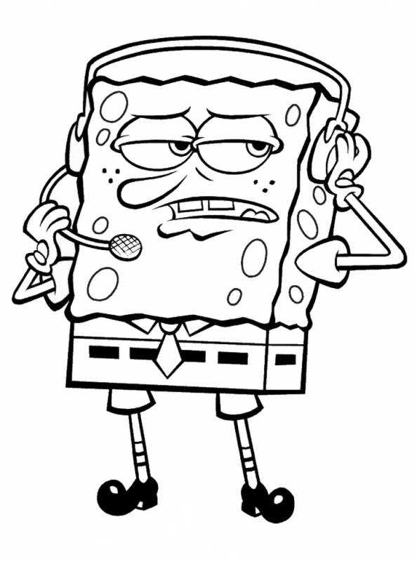 Спанч Боб раскраска легкая