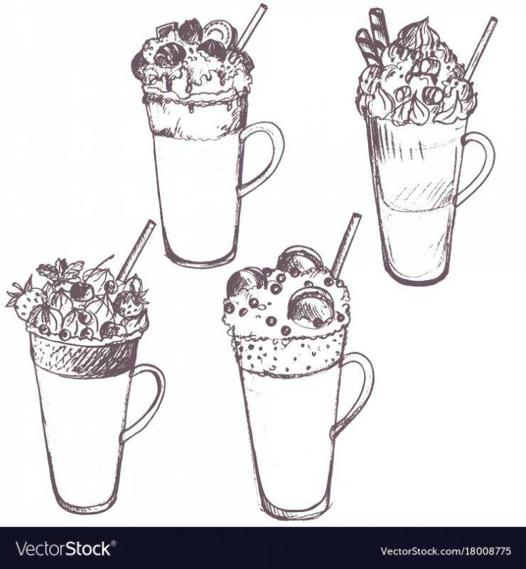 Раскраски для девочек коктейли