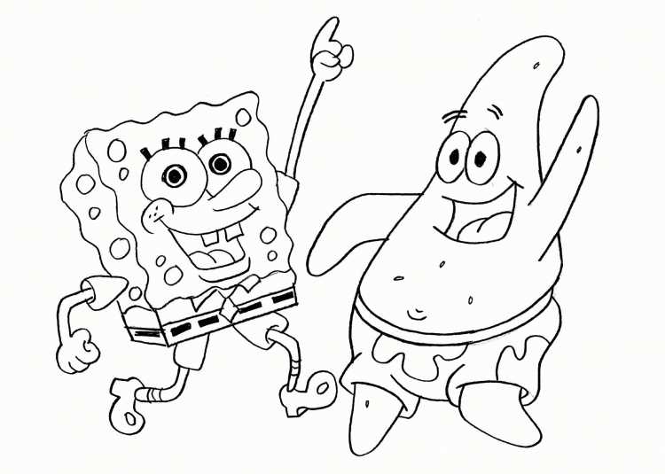 Раскраски из мультика Спанч Боб квадратные штаны