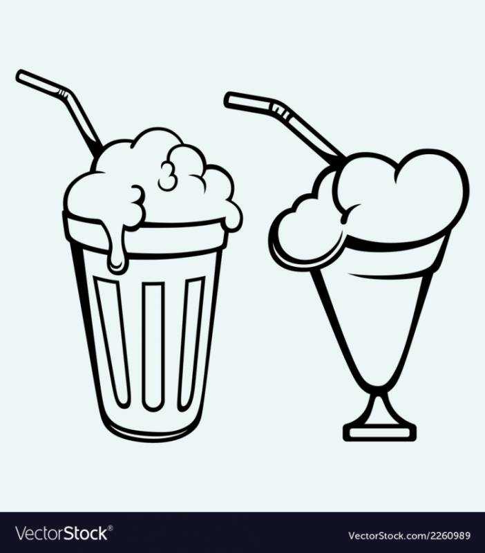 Молочный коктейль трафарет